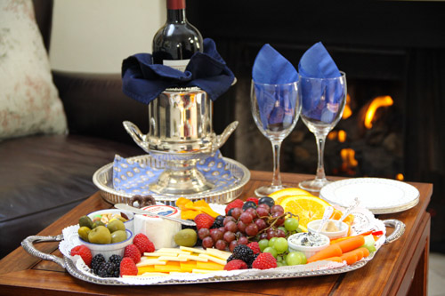 wine and cheese tray