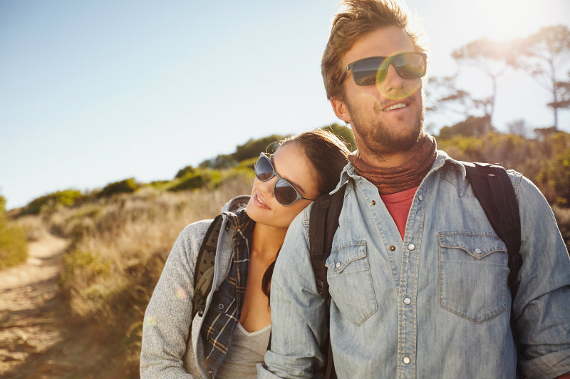 Couple Hiking Near Monterey CA