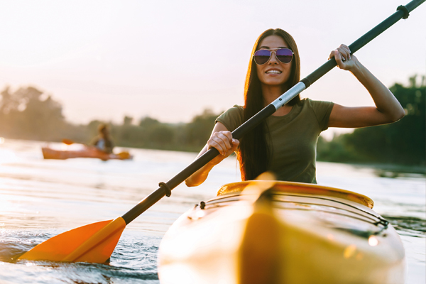 Woman kayaking